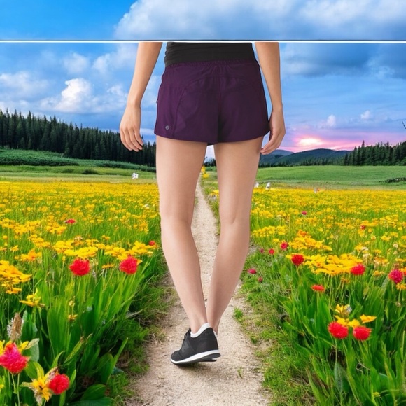 Lululemon Tracker Short IV in Darkest Magenta Sz 8 - Picture 2 of 11